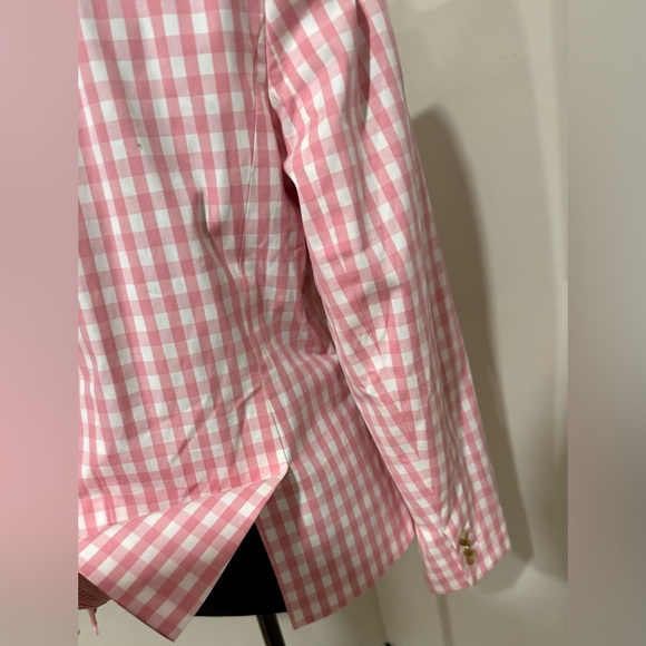 NWT Talbots Pink and White Gingham Blazer - Picture 5 of 8